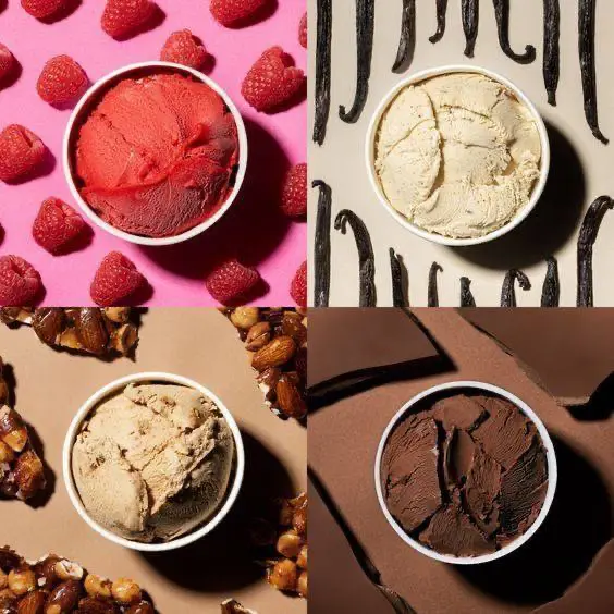 Fresh frozen yogurt with fruits